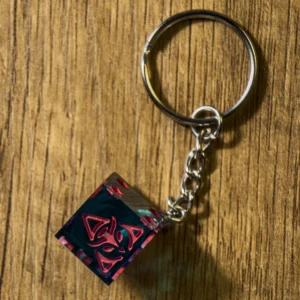 Llavero Dado D6 Neon Bloom