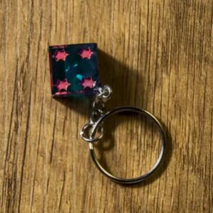 Llavero Dado D6 Neon Bloom