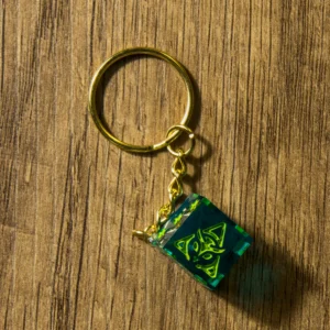 Llavero Dado D6 Teal Neon Classic